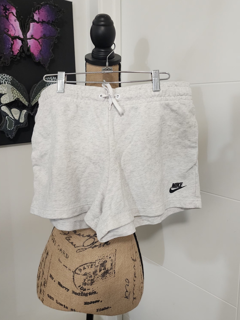 Nike Women's Heather Light Gray Athletic Lounge Shorts